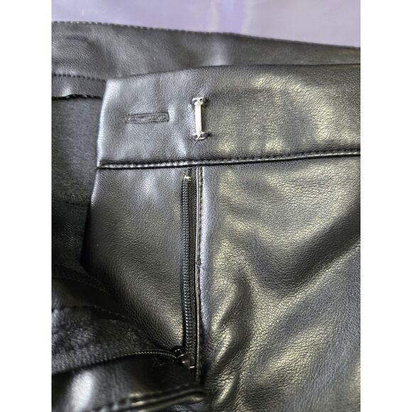 Bagatelle Collection Women's Black Faux Leather Wide Leg Pants Size XL NWT - Picture 4 of 13